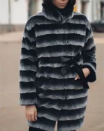 Odilia Chinchilla Fur Soft Winter Coat