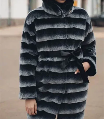 Odilia Chinchilla Fur Soft Winter Coat