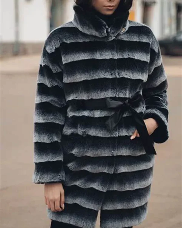 Odilia Chinchilla Fur Soft Winter Coat