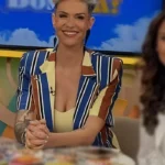 Olá Bom Dia Ana Barbosa Striped Blazer