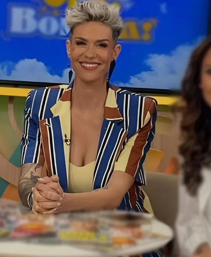 Olá Bom Dia Ana Barbosa Striped Blazer Olá Bom Dia Ana Barbosa Striped Blazer