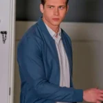 Oliver Stark 911 Evan Buckley Blue Bomber Jacket