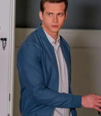 Oliver Stark 911 Evan Buckley Blue Bomber Jacket