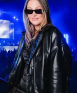Olivia Holt 2026 Black Leather Jacket