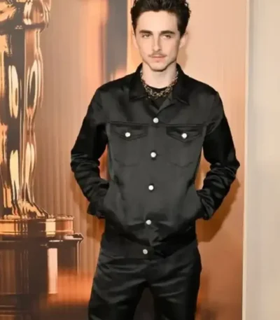 Oscars Dinner Timothée Chalamet Black Jacket