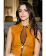Ozge Yagız Mustard Leather Vest