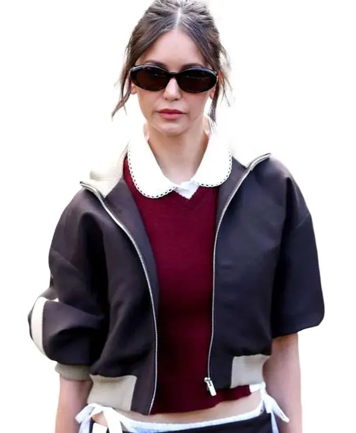 PFW 2026 Nina Dobrev Bomber Jacket PFW 2026 Nina Dobrev Bomber Jacket