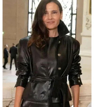 PFW 2026 Virginie Ledoyen Leather Jacket