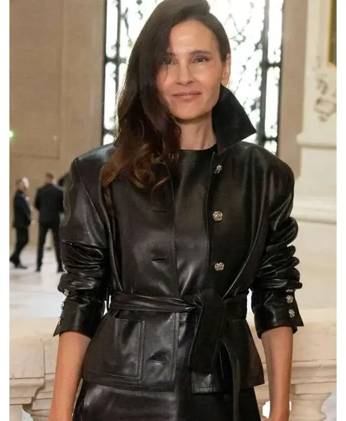 PFW 2026 Virginie Ledoyen Leather Jacket PFW 2026 Virginie Ledoyen Leather Jacket