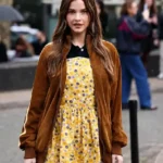 PFW Barbara Palvin Brown Jacket