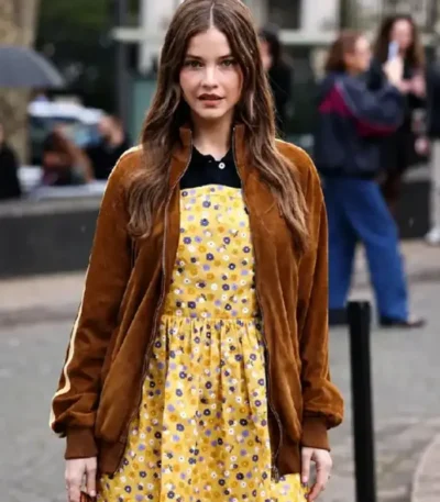 PFW Barbara Palvin Brown Jacket
