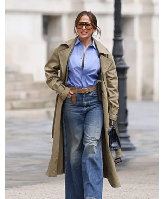 Paris 2026 Jennifer Lopez Beige Trench Coat Paris 2026 Jennifer Lopez Beige Trench Coat