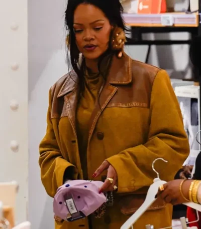 Rihanna Mustard Suede Jacket