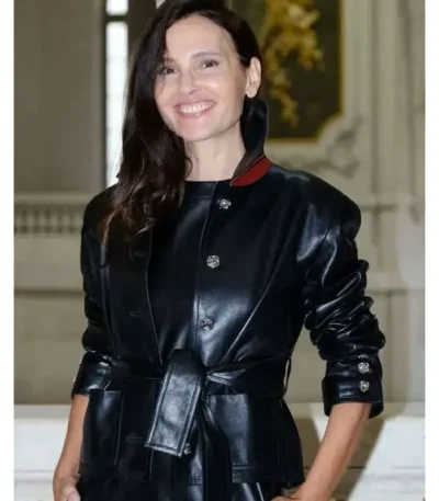 PFW 2026 Virginie Ledoyen Leather Jacket