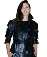 PFW 2026 Virginie Ledoyen Leather Jacket
