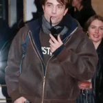 Paris Hotel Robert Pattinson Brown Leather Jacket