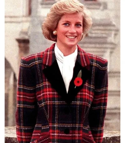 Princess Diana Check Coat
