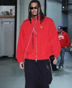 New York Knicks v Atlanta Hawks Jordan Clarkson Red Jacket