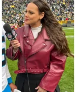 Pro Football Host Bridget Condon Maroon Jacket