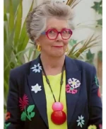 Prue Leith Floral Embroidery Blazer