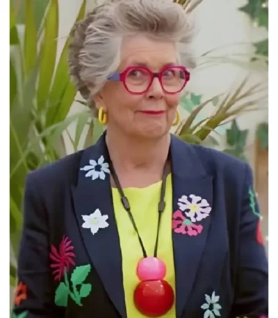 Prue Leith Floral Embroidery Blazer