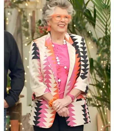 Prue Leith Triangle Print Blazer
