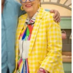 Prue Leith Yellow Checkered Blazer