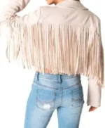 Jennifer Pedranti White Fringe Jacket
