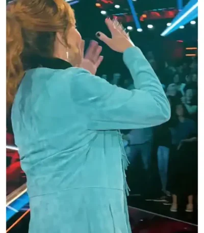 Reba McEntire Blue Fringe Coat