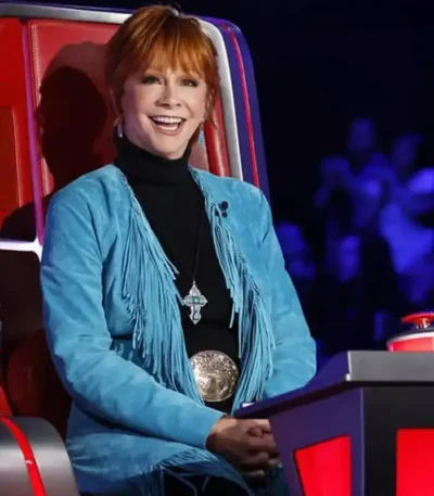 Reba McEntire Blue Fringe Coat