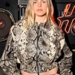 Renee Rapp Snakeskin Printed Leather Jacket