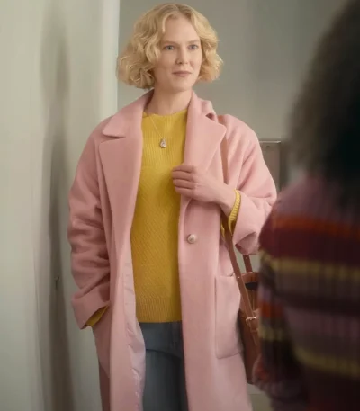 Rosy McEwen Black Mirror S07 Pink Coat
