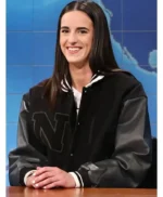 SNL Caitlin Clark Black Varsity Jacket