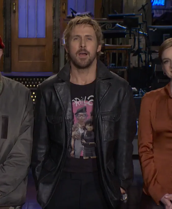 SNL Promo Ryan Gosling Leather Jacket SNL Promo Ryan Gosling Leather Jacket