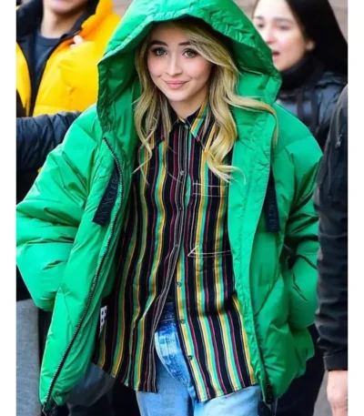 Sabrina Carpenter Green Puffer Jacket