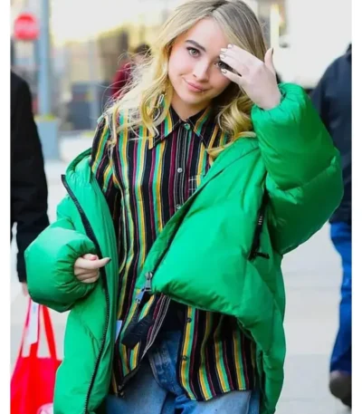 Sabrina Carpenter Green Puffer Jacket