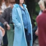 Sandra Bullock Bird Box Malorie Hayes Long Blue Coat