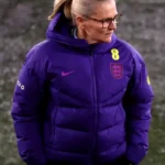 Sarina Wiegman Friendly Match Purple Puffer Jacket
