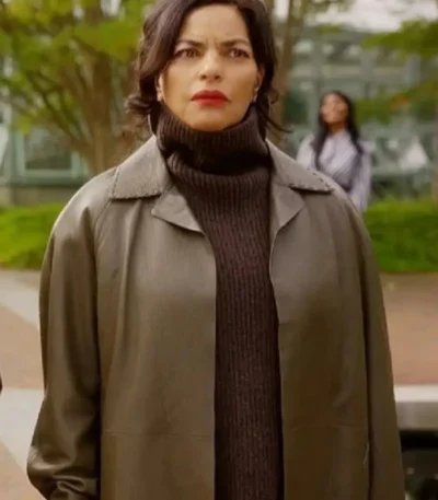 Seema Patel And Just Like That S03 Leather Coat