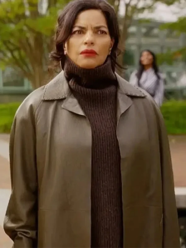 Seema Patel And Just Like That S03 Leather Coat