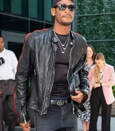 Shai Gilgeous Alexander Black Leather Jacket