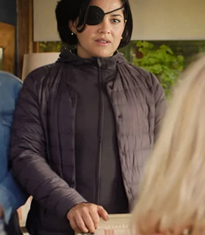 Bad Sisters S02 Bibi Garvey Grey Quilted Jacket