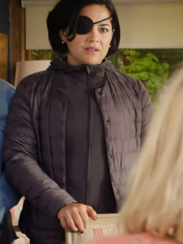 Bad Sisters S02 Bibi Garvey Grey Quilted Jacket