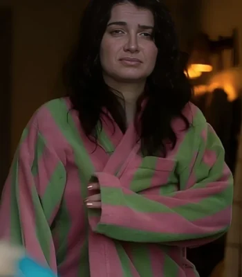 Bad Sisters S02 Eve Hewson Striped Robe