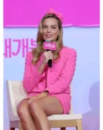 Barbie 2023 Premiere Margot Robbie Pink Jacket
