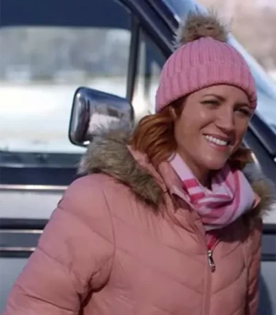 Christmas With The Campbells Brittany Snow Pink Puffer Jacket