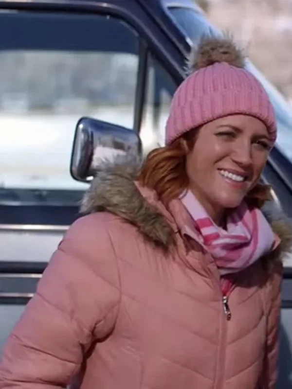 Christmas With The Campbells Brittany Snow Pink Puffer Jacket