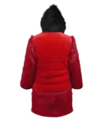 Emma Stone 101 Dalmatians Cruella Devil Fur Red Coat