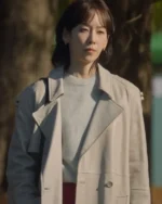 No In-ji The Trunk S01 White Leather Trench Coat
