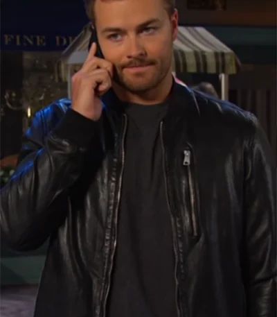 Peyton Meyer Days of Our Lives Leather Bomber Jacket